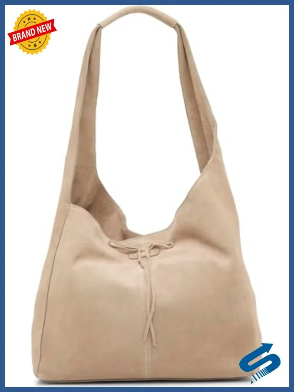 Medium Suede Hobo Bag with Magnet Closure